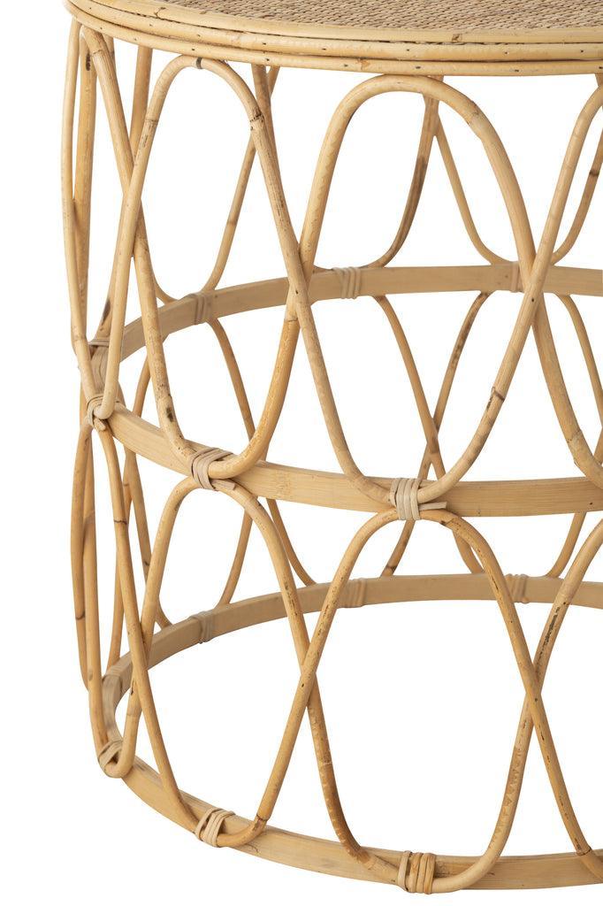 Bijzettafel Golf Patroon Rotan Naturel Set van 2 - Bijzettafel - J-Line - livinglovely.nl