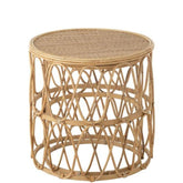 Bijzettafel Golf Patroon Rotan Naturel Set van 2 - Bijzettafel - J-Line - livinglovely.nl