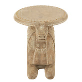 Bijzettafel Kameel Mango Hout Naturel/Wit - Bijzettafel - J-Line - livinglovely.nl