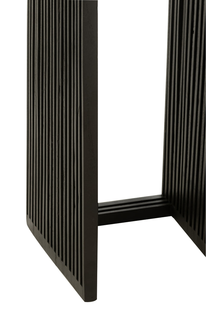 Bijzettafel kubus Gerecycleerd Teak Zwart Set van 2 - Zuil - J-Line - livinglovely.nl