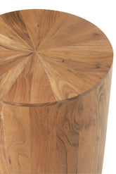 Bijzettafel Rond Acacia Hout/Mdf Naturel - Bijzettafel - J-Line - livinglovely.nl