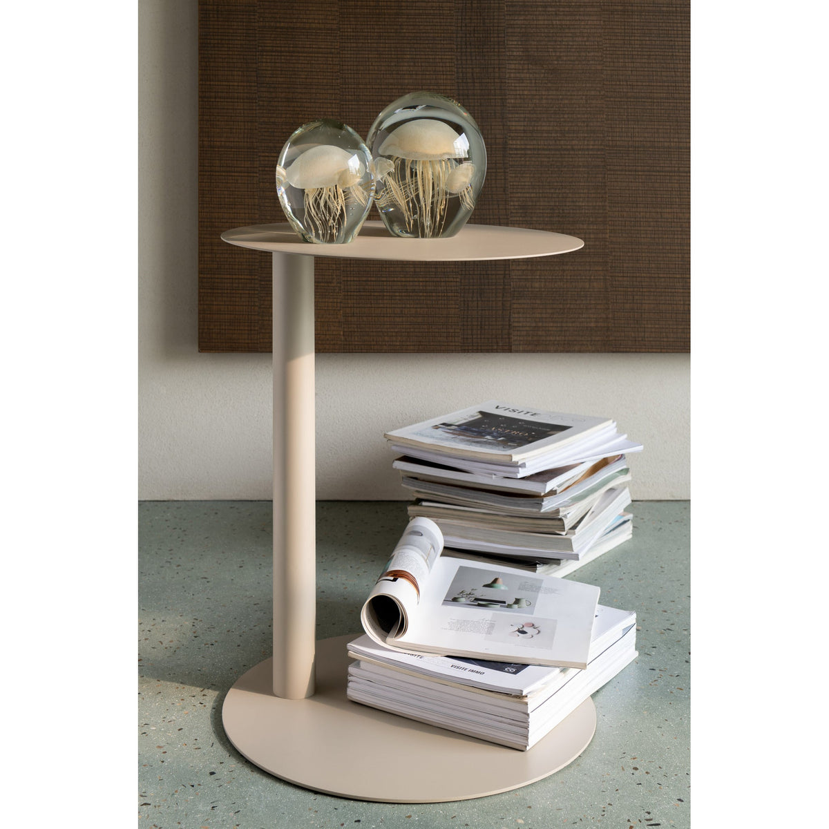 Bijzettafel Rond Metaal Beige J-Line