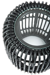 Bijzettafel Rond Rotan/Glas Mat Zwart - Bijzettafel - J-Line - livinglovely.nl