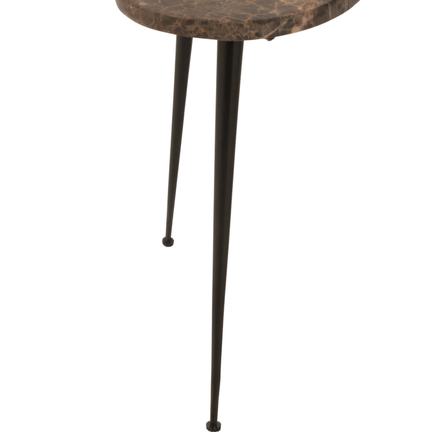 Bijzettafels Marmer/Metaal Bruin/Zwart Set van 3 - Bijzettafel - J-Line - livinglovely.nl