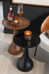 Bijzettafels Paro Mangohout Bruin/Zwart Set van 2 - Bijzettafel - J-Line - livinglovely.nl