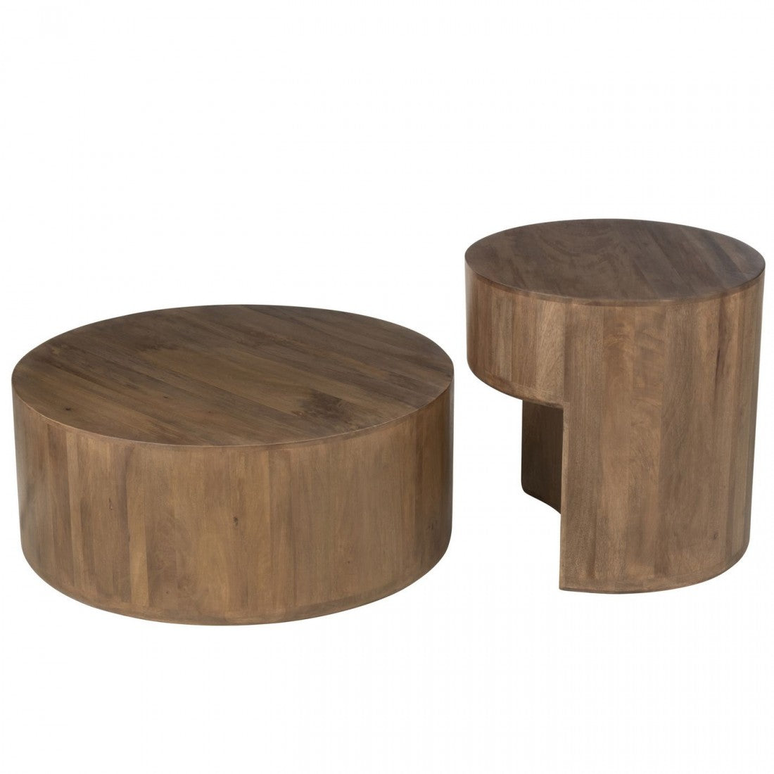Bijzettafels Toge Mango Hout Bruin Set van 2 - Salontafel - J-Line - livinglovely.nl