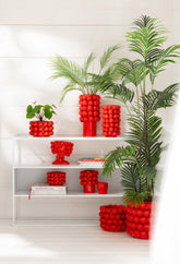 Bloempot Aardbeien Keramiek Rood Extra Large Ø 36.5 cm - Pot - J-Line - livinglovely.nl