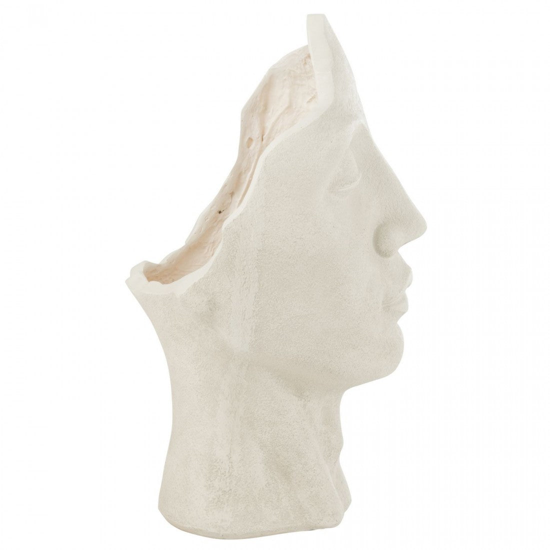 Bloempot David Klei Wit Large - Pot - J-Line - livinglovely.nl