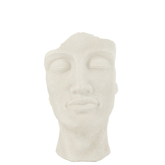 Bloempot David Klei Wit Small - Pot - J-Line - livinglovely.nl