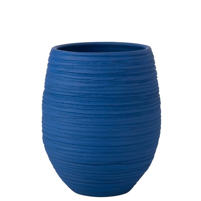 Bloempot Fiesta Keramiek Blauw Large - Pot - J-Line - livinglovely.nl