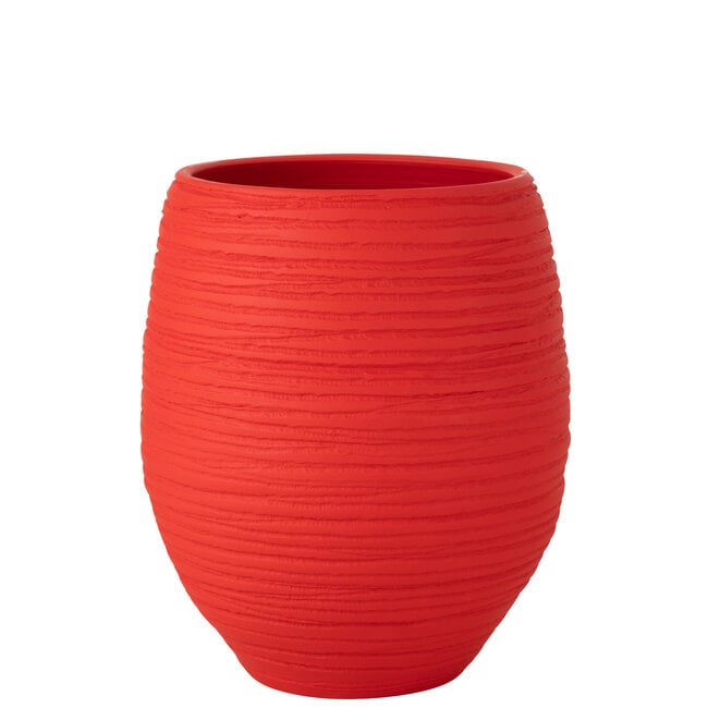 Bloempot Fiesta Keramiek Rood Large - Pot - J-Line - livinglovely.nl