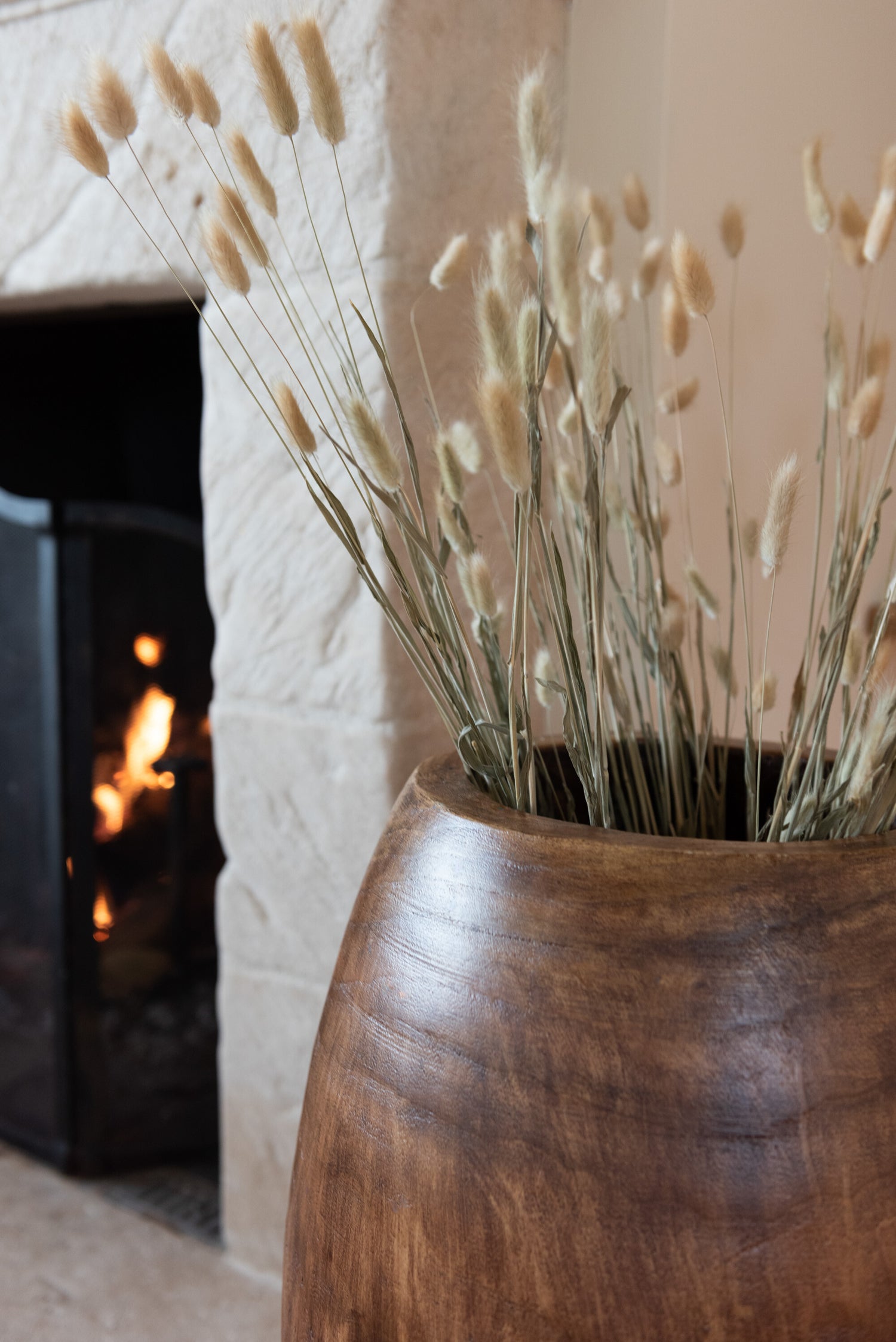 Bloempot Paulownia Bruin Large L43xB43xH52 - Pot - J-Line - livinglovely.nl