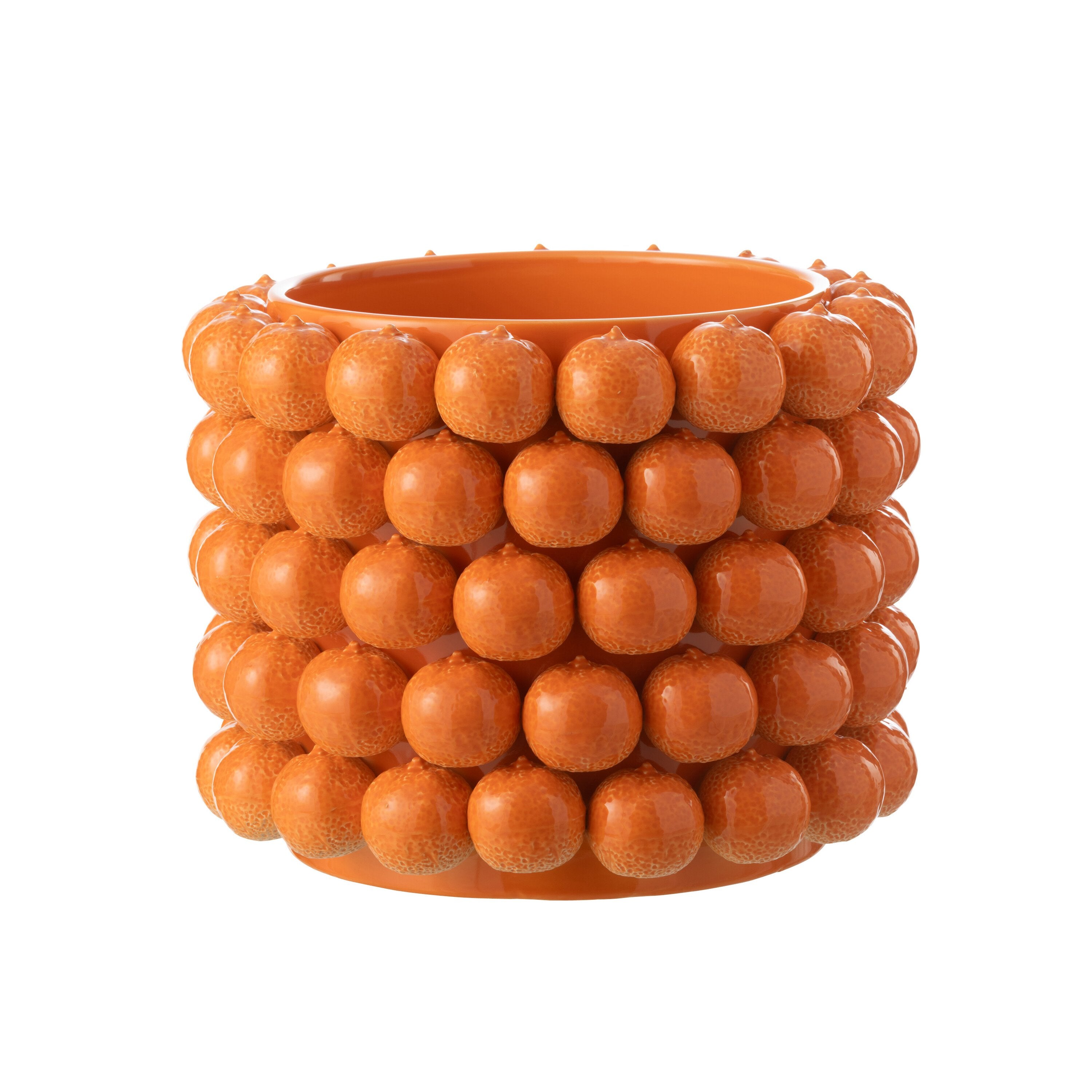 Bloempot Sinaasappels Keramiek Oranje Extra Large J-Line - Pot - J-Line - livinglovely.nl