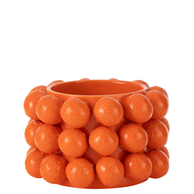 Bloempot Sinaasappels Keramiek Oranje Medium - Pot - J-Line - livinglovely.nl