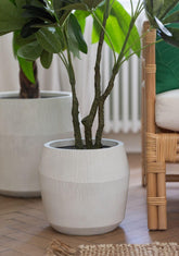 Bloempot Vezelklei Wit Set van 3 J-Line - Pot - J-Line - livinglovely.nl