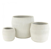 Bloempot Vezelklei Wit Set van 3 J-Line - Pot - J-Line - livinglovely.nl