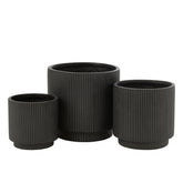 Bloempotten Misty Klei Zwart Set van 3 - Pot - J-Line - livinglovely.nl