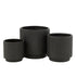 Bloempotten Misty Klei Zwart Set van 3 - Pot - J-Line - livinglovely.nl