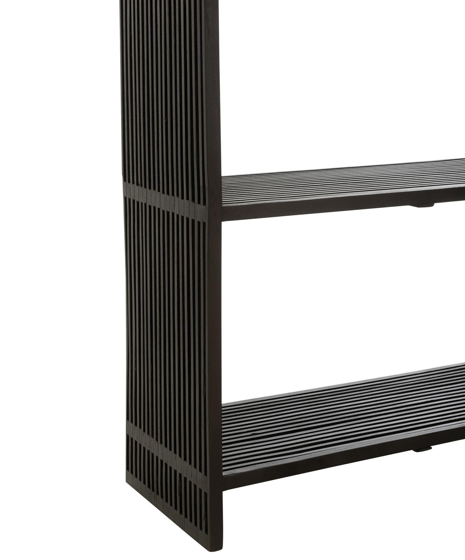 Boekenkast 4 Schappen Gerecycleerd Teak Zwart - Boekenkast - J-Line - livinglovely.nl