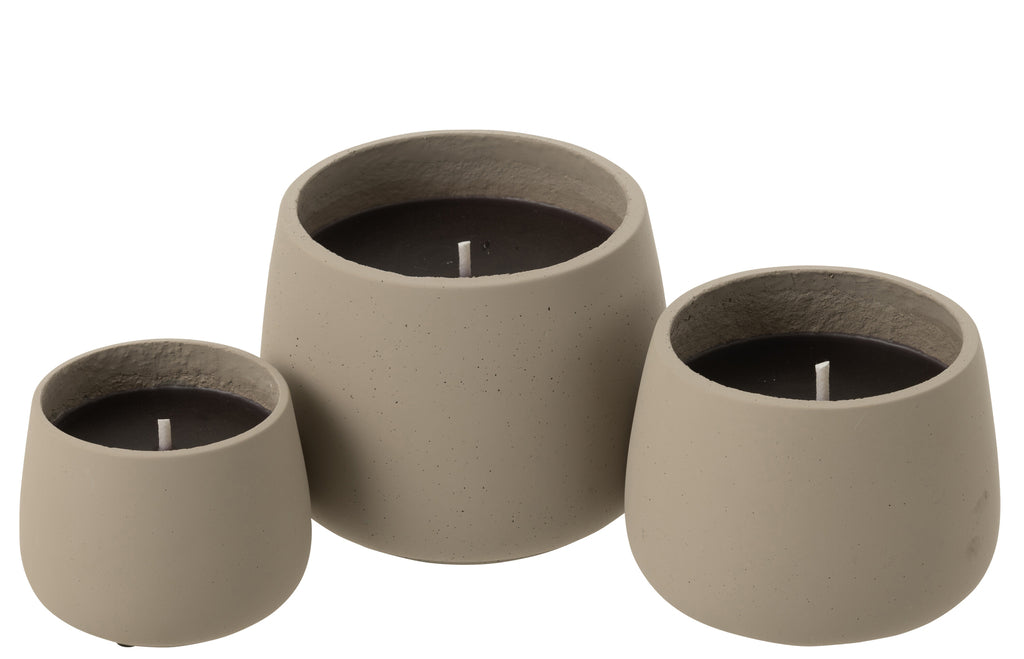 Buitenkaars Cyra Cement Grijs Large 48uur - Buitenkaars - J-Line - livinglovely.nl