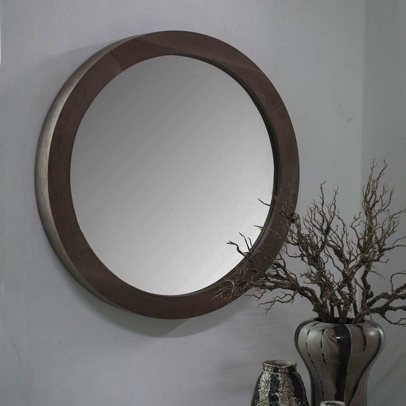 Channel Natural Firwood Veneer Mirror Thick L 100x11x100cm PTMD - Spiegel - PTMD - livinglovely.nl