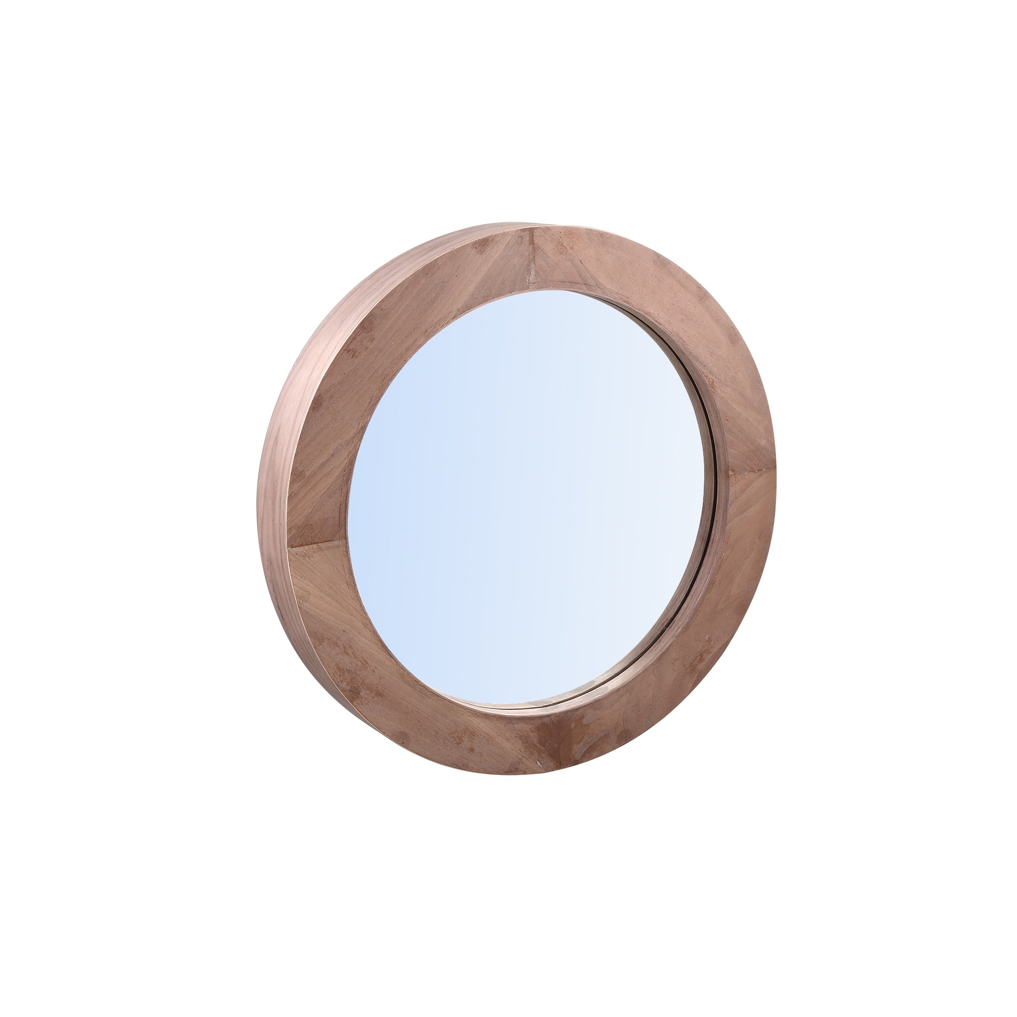 Channel Natural Firwood Veneer Mirror Thick S 60x8,5x60cm PTMD - Spiegel - PTMD - livinglovely.nl