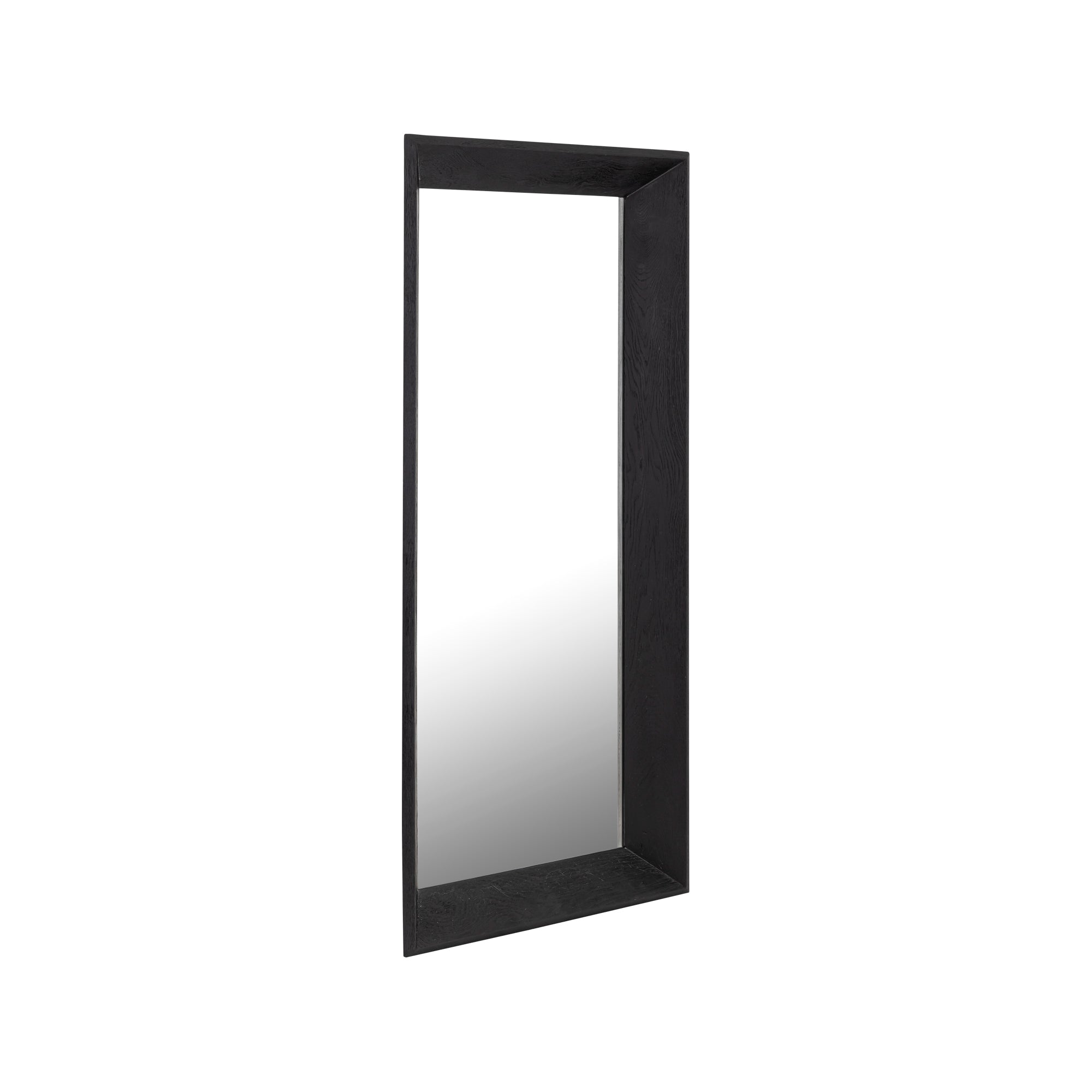 Chevar Black Oak Wood Mirror Rectangle S 70x130x160cm PTMD - Spiegel - PTMD - livinglovely.nl