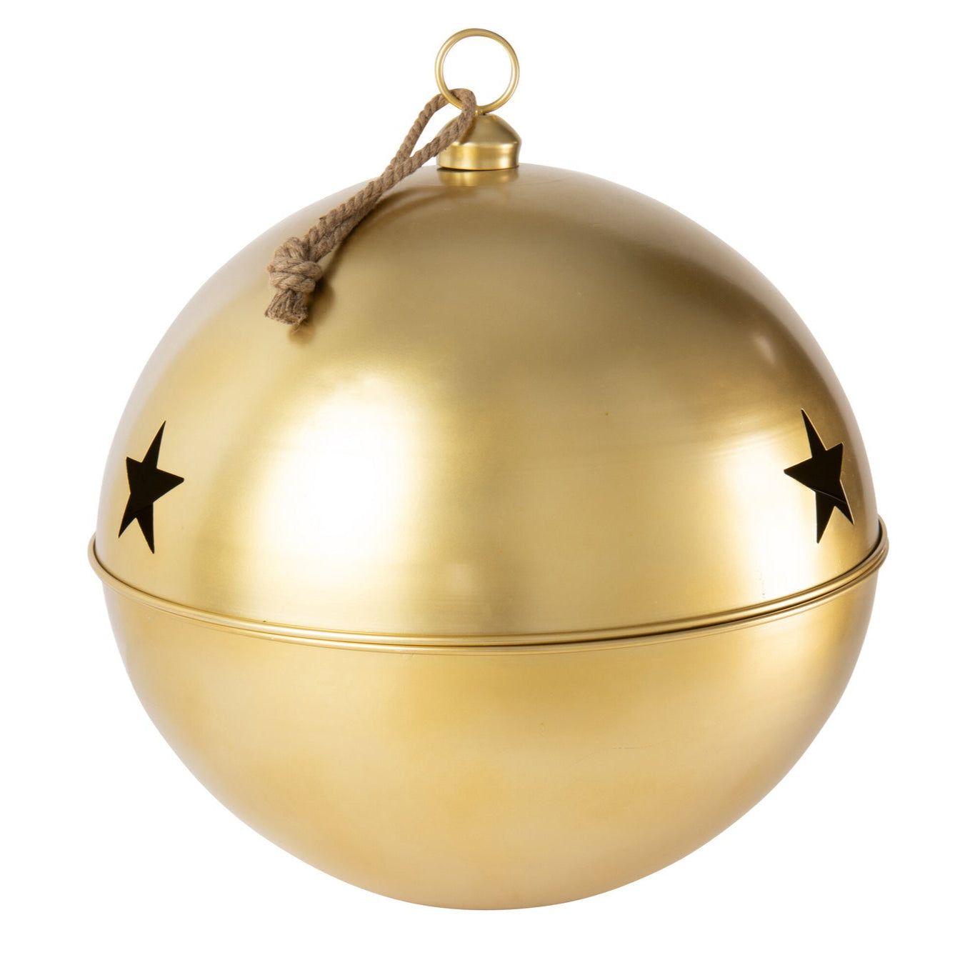 Christmas Bauble Ball Iron Gold Colored Extra Large - - J-Line - livinglovely.nl