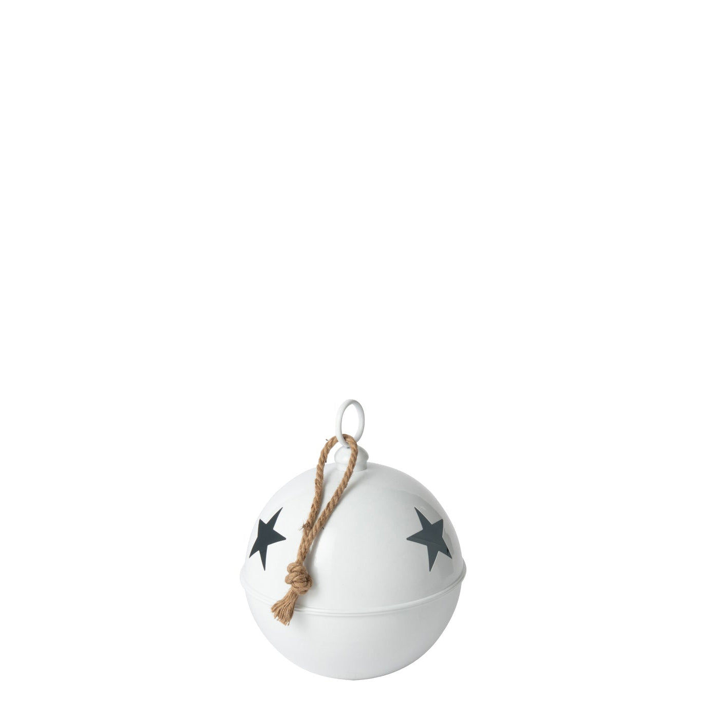 Christmas Bauble Bright Ball Iron White Medium - - J-Line - livinglovely.nl