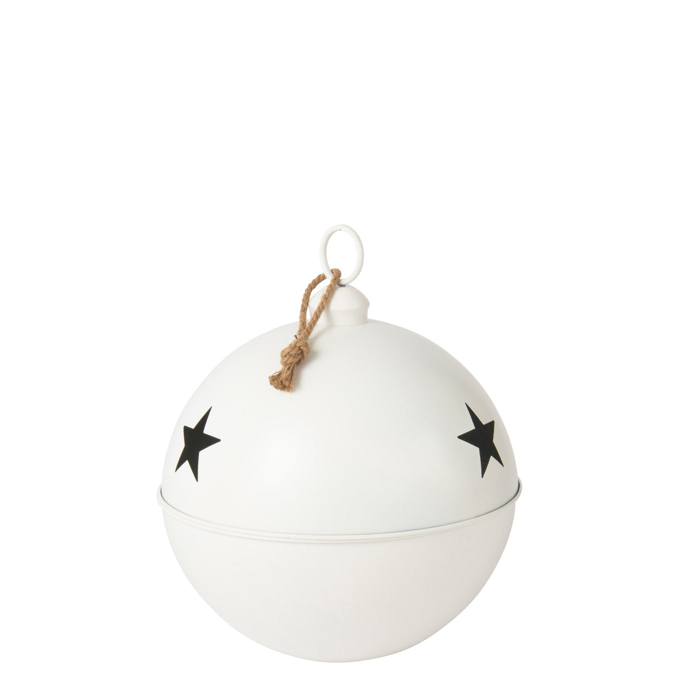 Christmas Bauble Mat Ball Iron White Large - - J-Line - livinglovely.nl