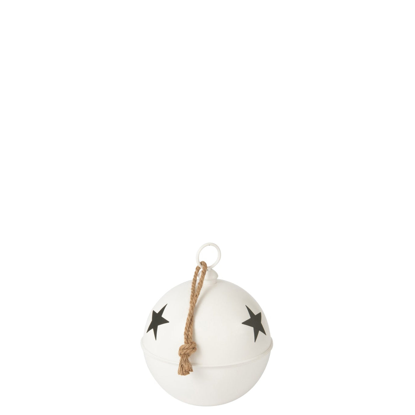 Christmas Bauble Mat Ball Iron White Medium - - J-Line - livinglovely.nl