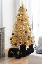 Christmas Tree Artificial Pvc Gold Colored Medium - - J-Line - livinglovely.nl