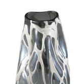 Conck Grey Solid Glass Vase White Organic L Dia19.5xH 45cm PTMD - Vaas - PTMD - livinglovely.nl