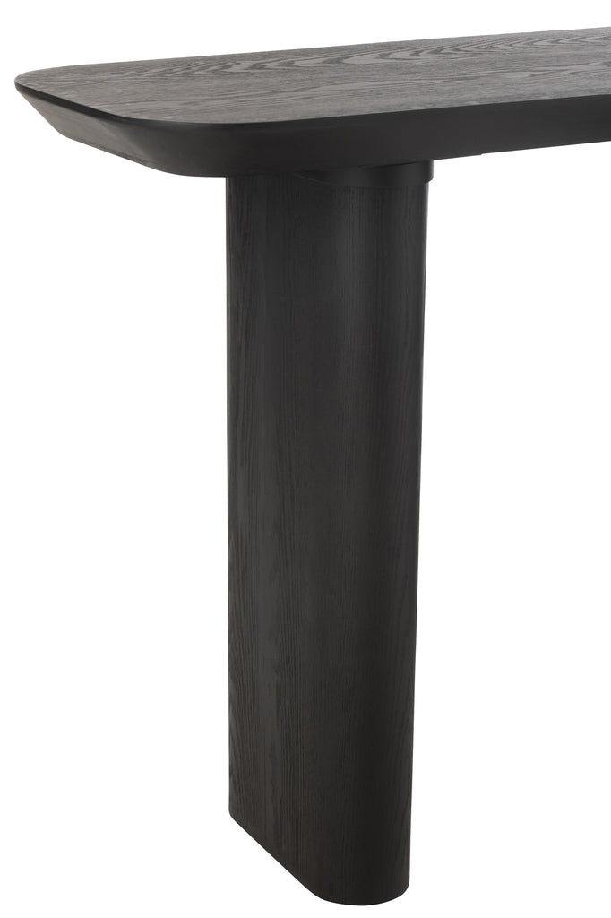 Console Large Fineer/Spar Hout Zwart - Sidetable - J-Line - livinglovely.nl