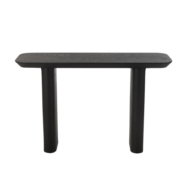Console Large Fineer/Spar Hout Zwart - Sidetable - J-Line - livinglovely.nl