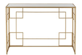 Console Lijnen Metaal/Glas Goud - Sidetable - J-Line - livinglovely.nl