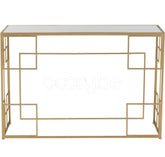 Console Lijnen Metaal/Glas Goud - Sidetable - J-Line - livinglovely.nl