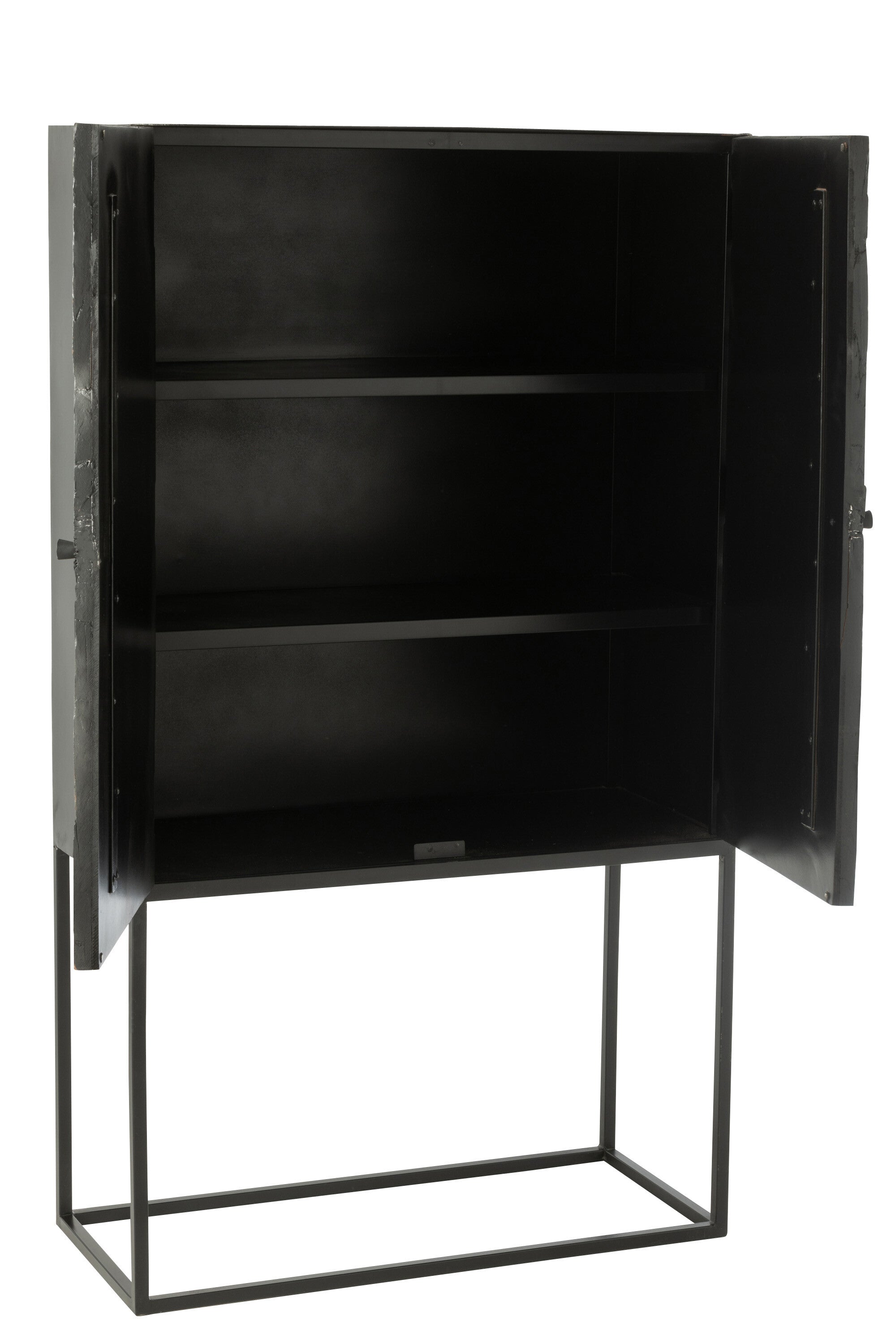 Cupboard Shanil Wood/Iron Black - - J-Line - livinglovely.nl