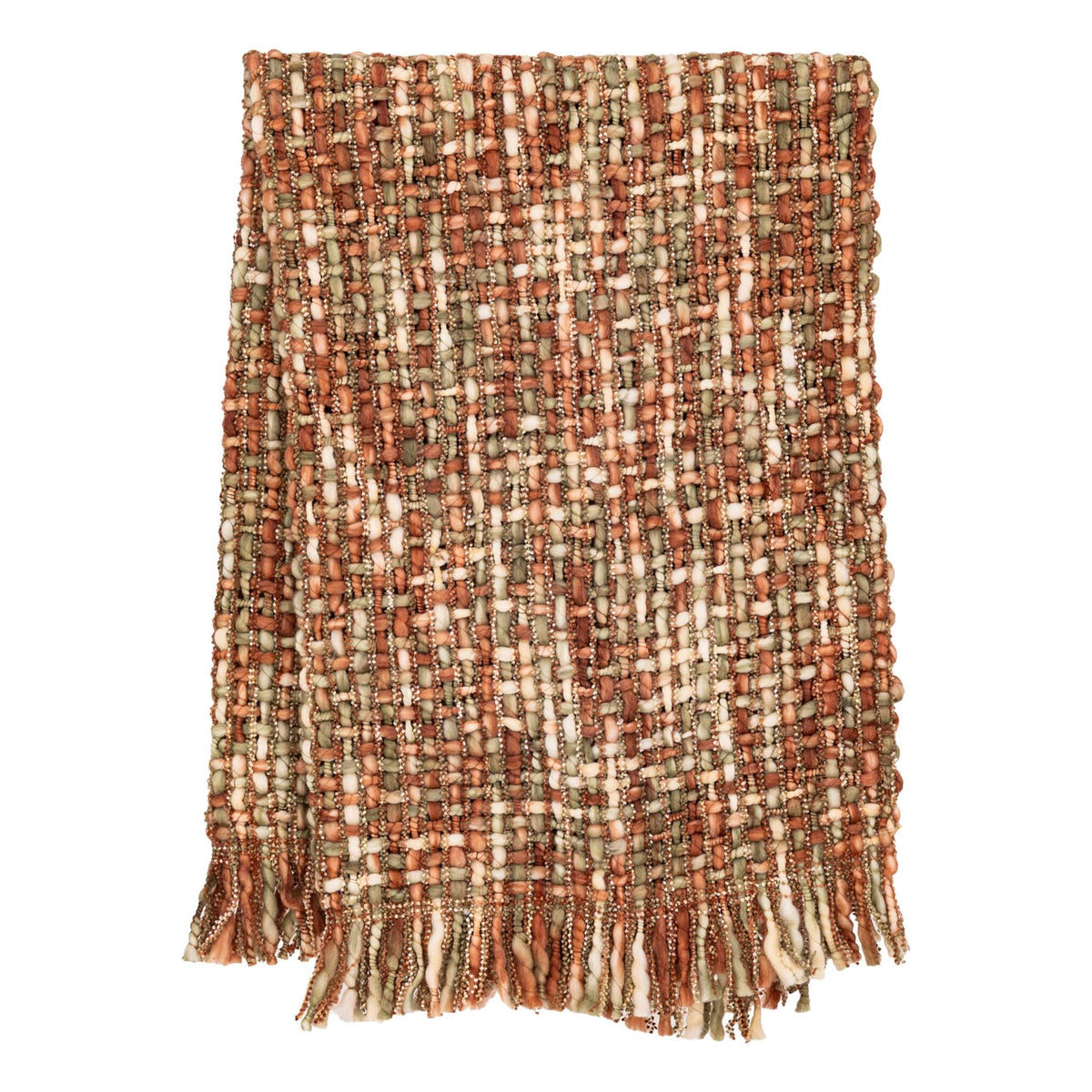 Dacy Plaid Gerecycled Polyester Karamel van PTMD, productfoto vanuit een andere hoek