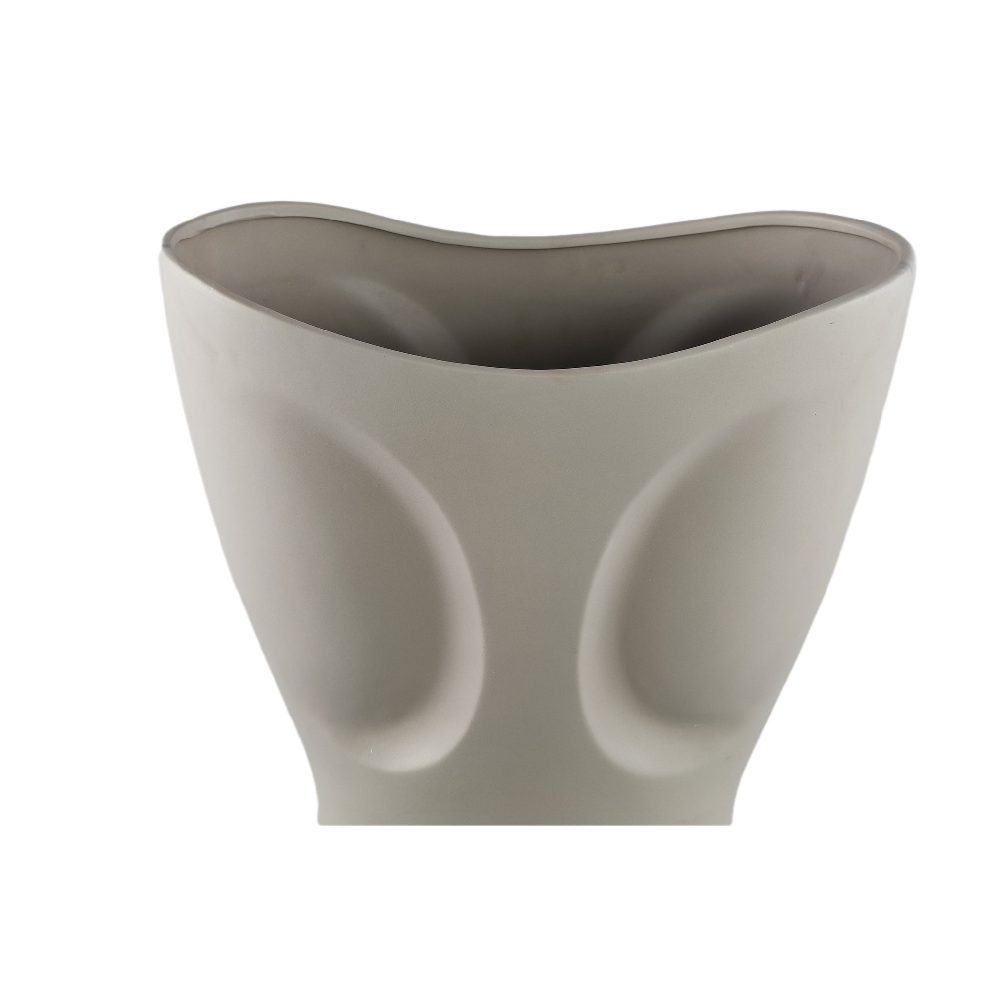 Dayna Grey Oval Ceramic Vase With Pattern M 31.5x18.5x50.5cm PTMD - Vaas - PTMD - livinglovely.nl