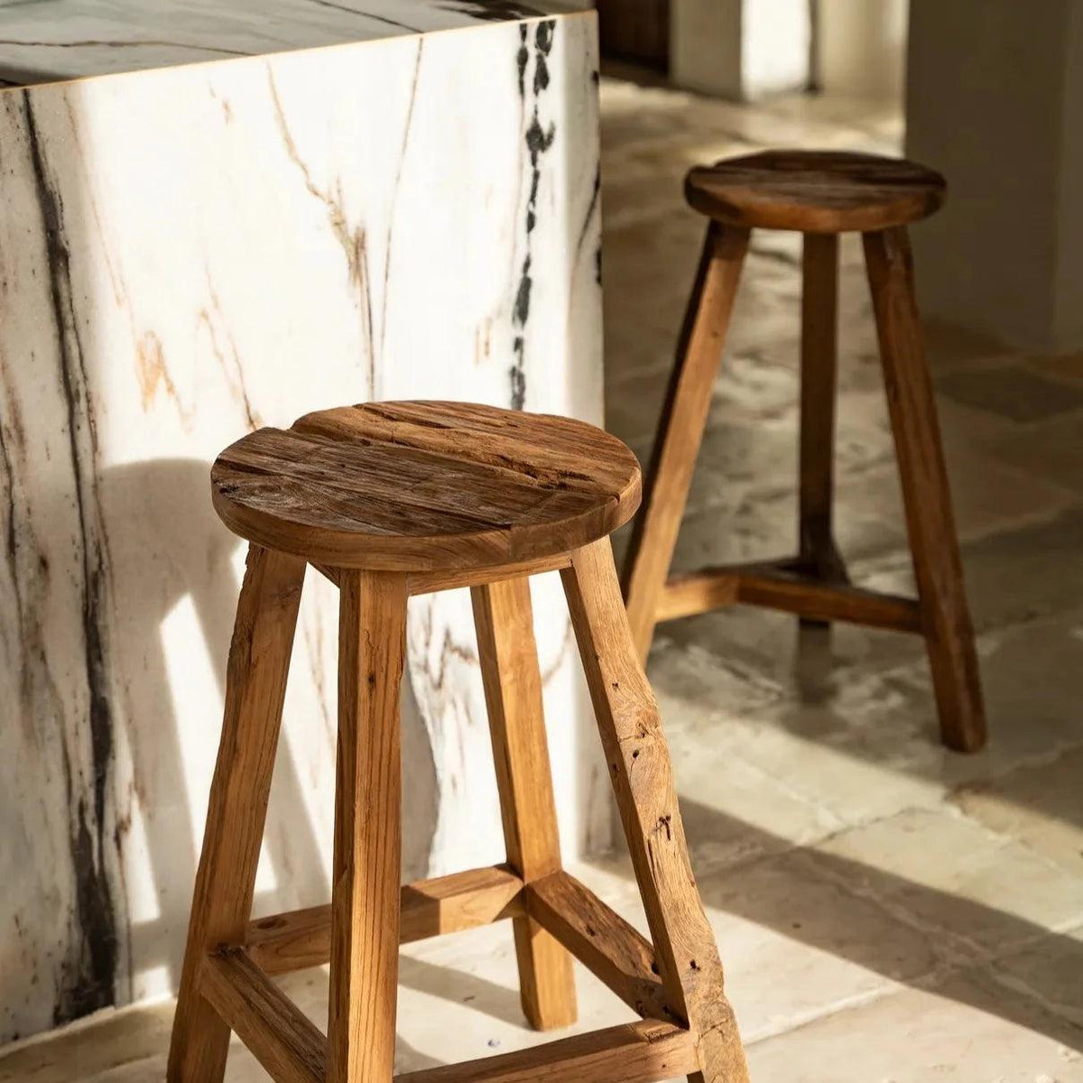 De Shibori Barkruk - Naturel - Barkruk - Bazar Bizar - livinglovely.nl
