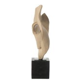 Deco Abstract Op Sokkel Resin Beige/Zwart - Ornament - J-Line - livinglovely.nl