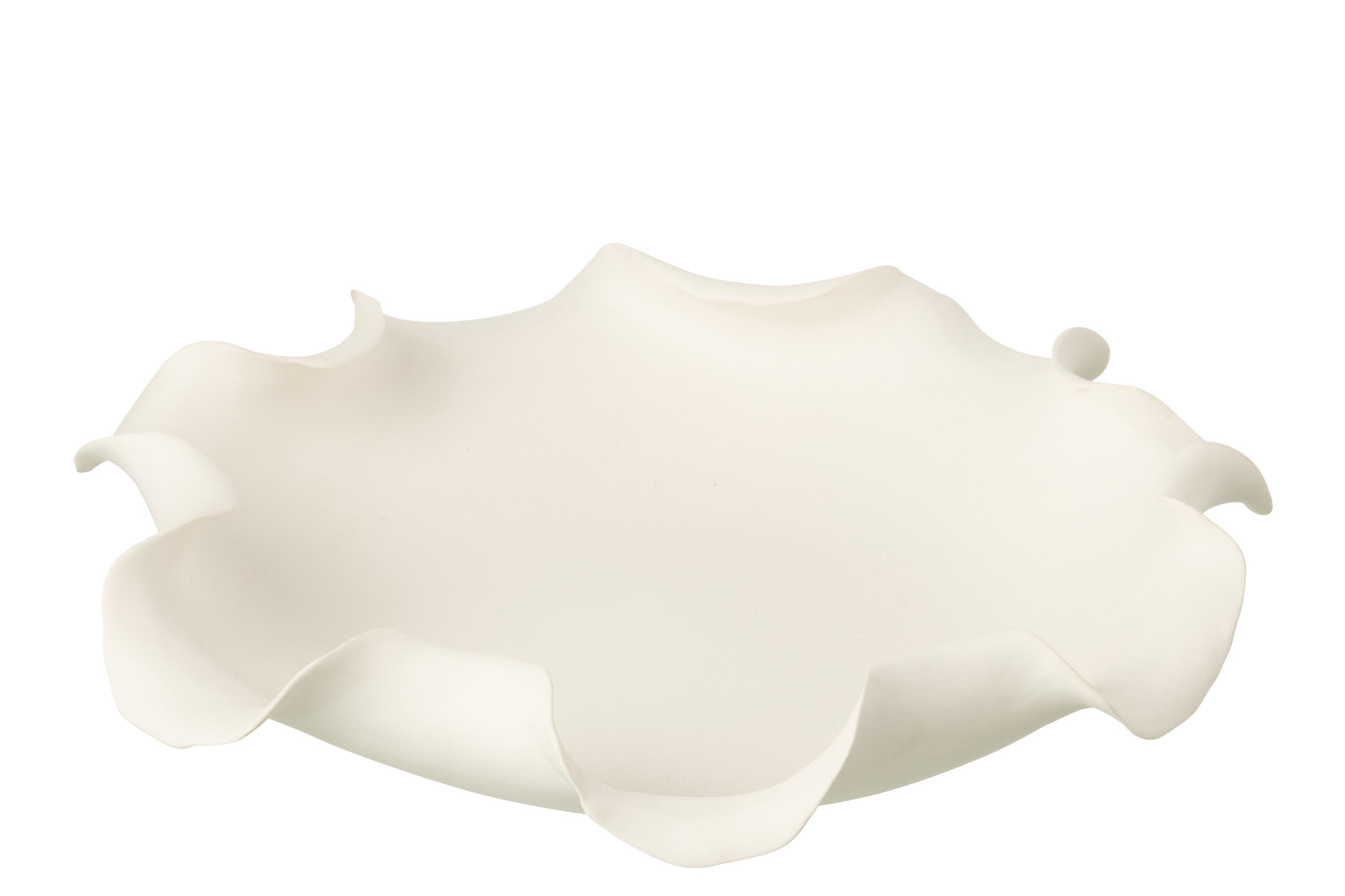 Decoratieve Schaal Helix Onregelmatig Keramiek Wit - Schaal - J-Line - livinglovely.nl