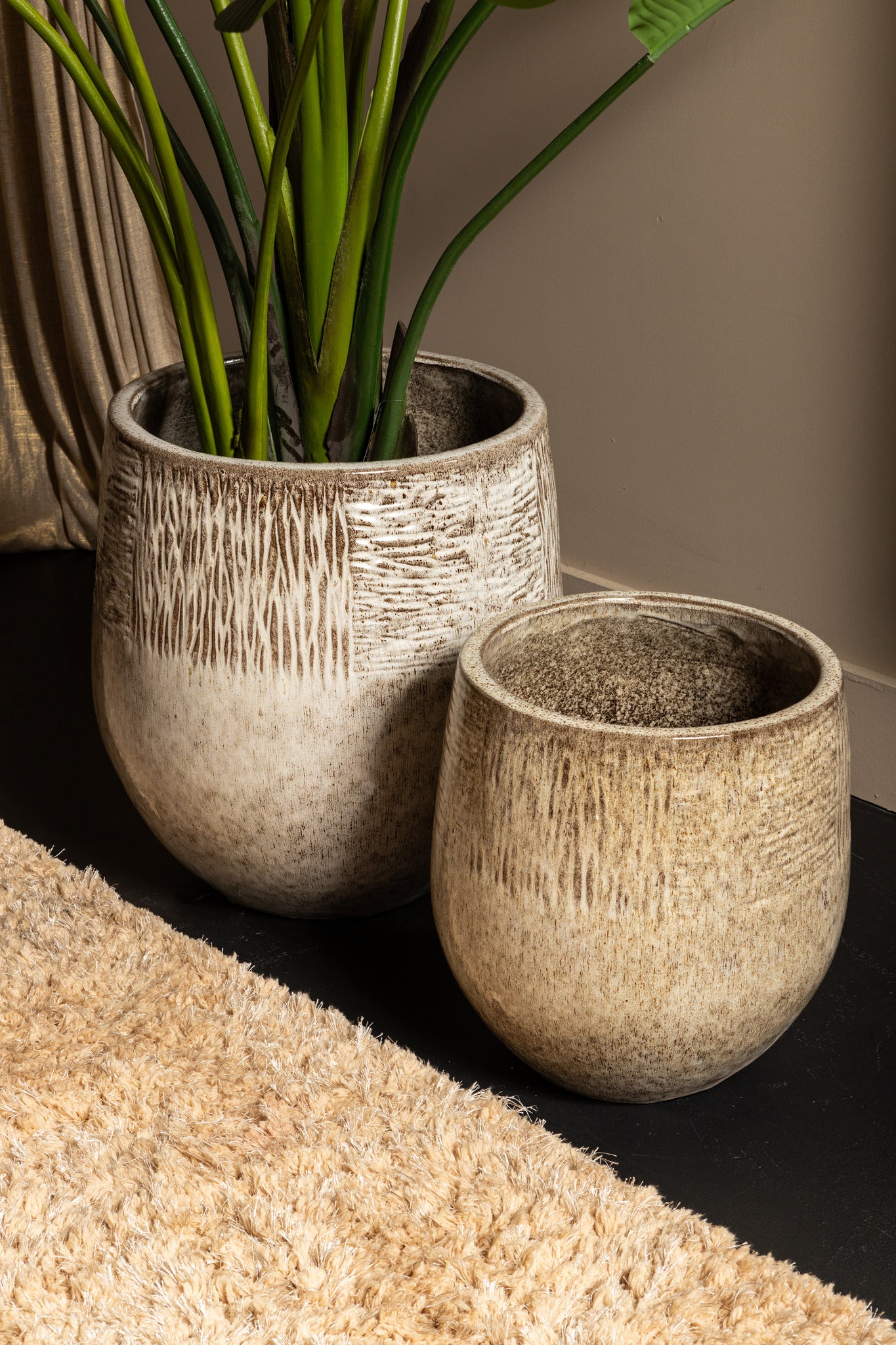 Donnie Beige Keramische Potten Set van 4 PTMD - Pot - PTMD - livinglovely.nl