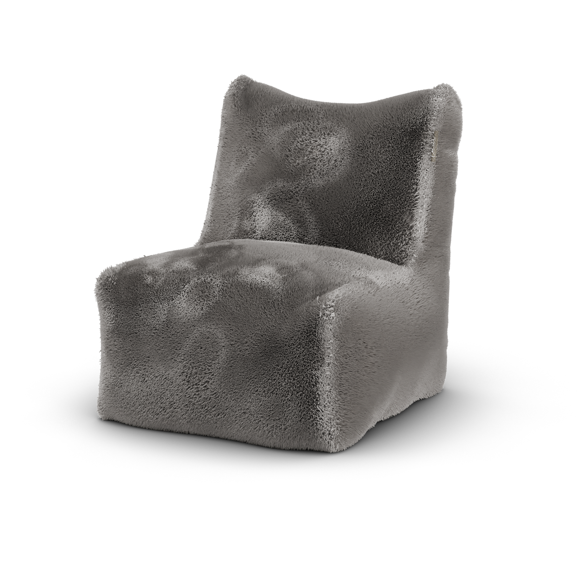 Lichtgrijze Doodle Junior Lounge Seat van Laui Lounge van opzij, met rughoogte van 74 centimeter