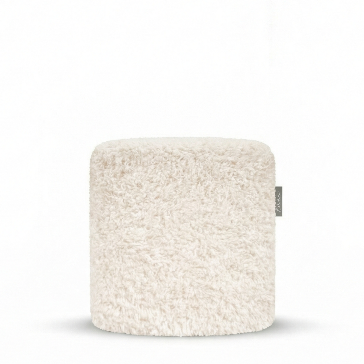 Laui Lounge Doodle Round Pouf Ø44 in White Cream, ronde poef met handgetekende print