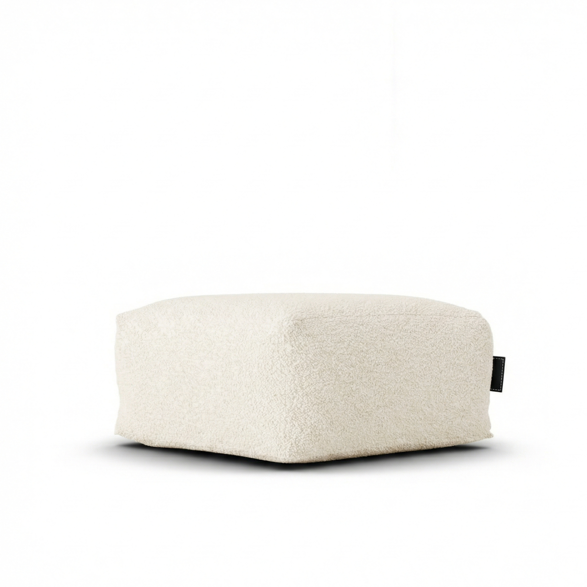Laui Lounge Doodle Square Pouf White Cream, gebroken witte poef van 68x68 cm met print