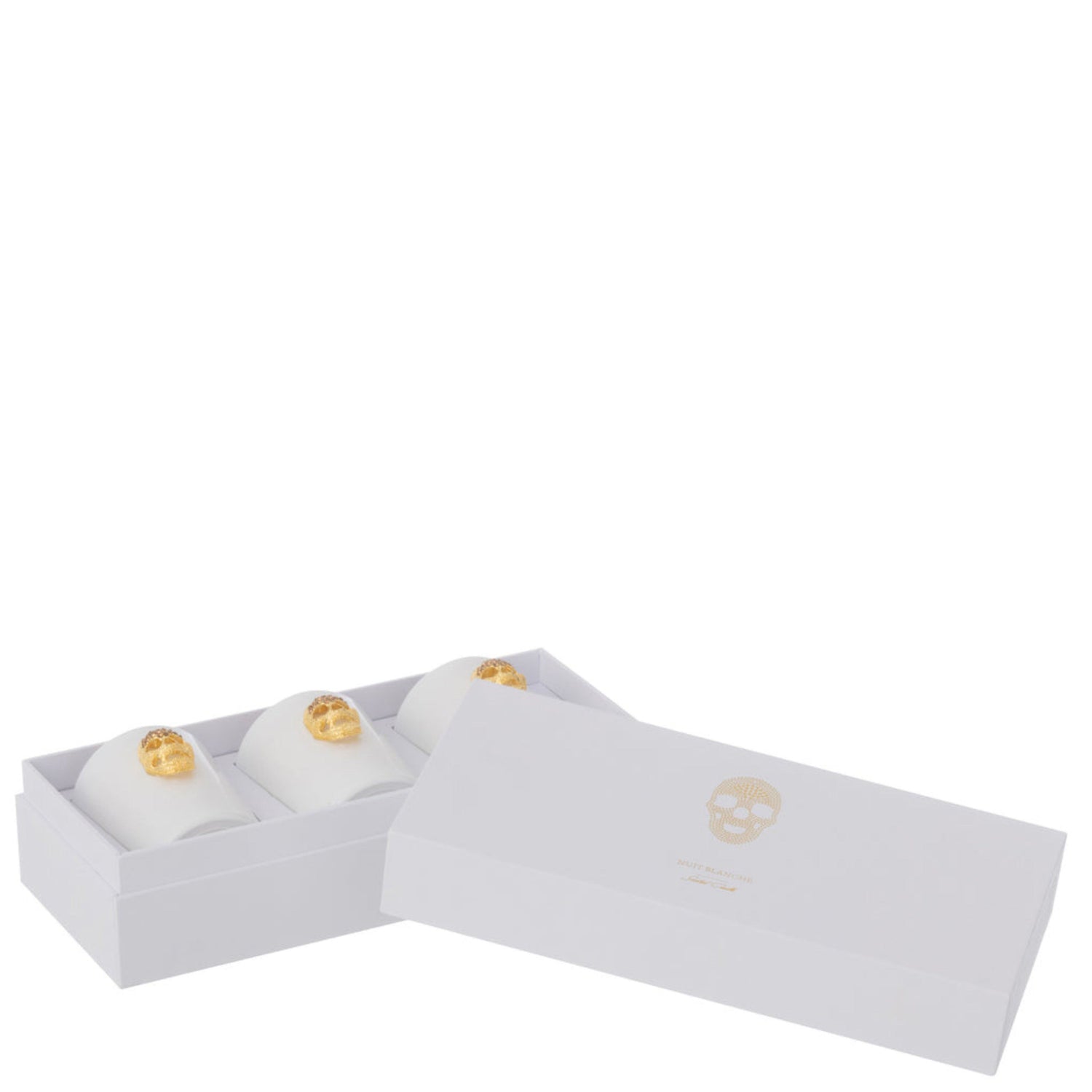 Doos Van 3 Geurkaarsen Doodskop Nuit Blanche 16uur - Geurkaars - J-Line - livinglovely.nl