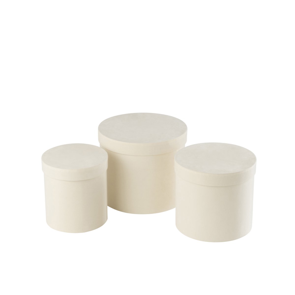 Dozen Rond Fluweel Papier Wit Set van 3 - Cadeauverpakking - J-Line - livinglovely.nl