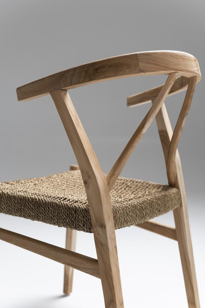 Eetkamerstoel Alis Teak Hout Naturel - Eetkamerstoel - J-Line - livinglovely.nl